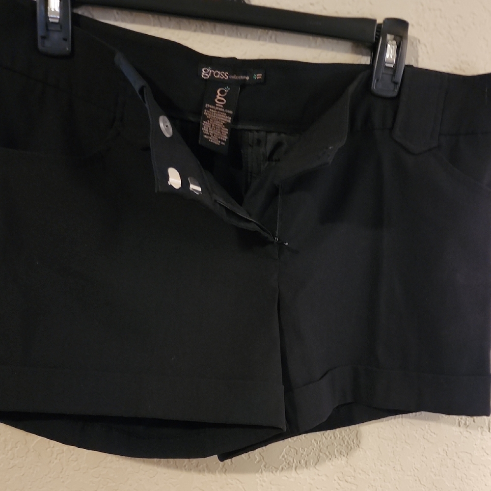 Grass Collection Black High Waist Shorts